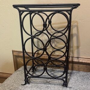 Pottery Barn Black Metal Wine Rack - 6 Bottle Holder